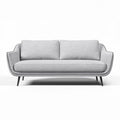 Gray upholstered sofa with a minimalist design for living room use