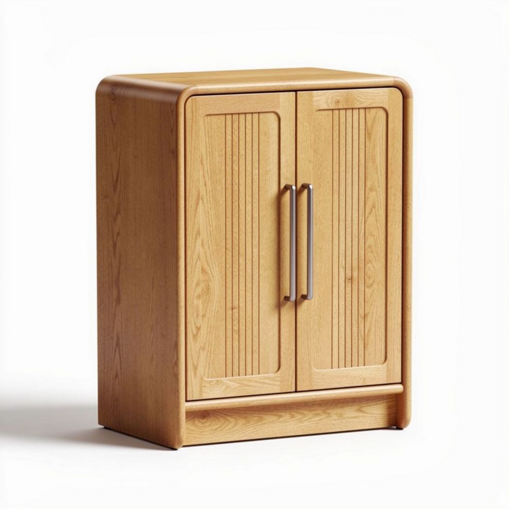 Wooden storage cabinet with double doors and streamlined design 75 x 45 x 85cm