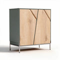 Storage cabinet with wooden doors and metal frame 80 x 40 x 90cm