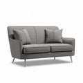 Two-seater sofa in gray fabric with cushions and metal legs 150 x 80 x 85cm